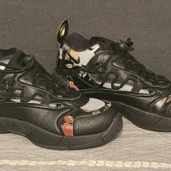New Nike Air Zoom Swoopes Basketball Sneakers, W9, Black/Floral - Picture 4 of 6